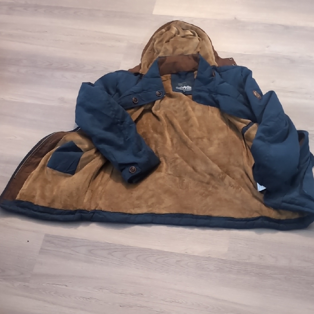 Men's Blue and Brown Jacket